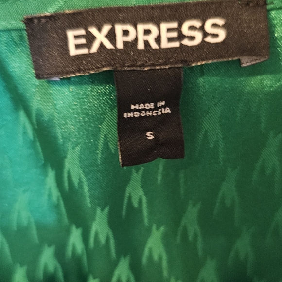 GREEN- EXPRESS- SATIN DRESS- SMALL/MEDIUM NWOT - Picture 5 of 5